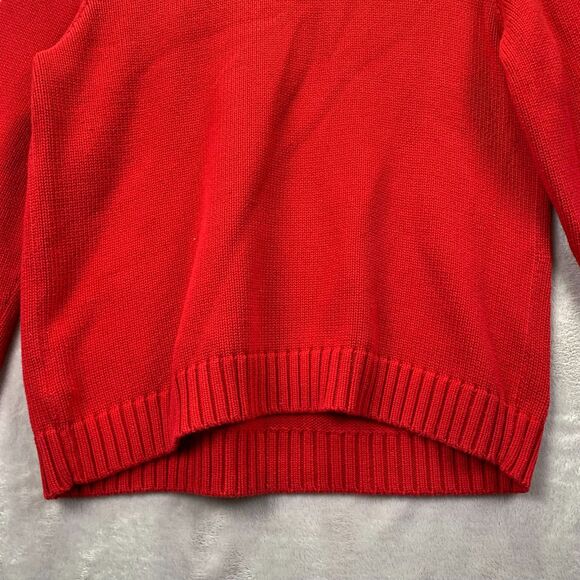 LAUREN RALPH LAUREN WOMEN'S XL ASYMMETRICAL WRAP CARDIGAN SWEATER RED GOLD VTG - Picture 8 of 14